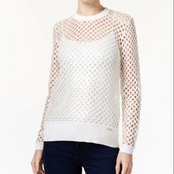 Michael Kors Sweaters - Michael Kors Sequined Mesh Sweater